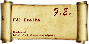 Fél Etelka névjegykártya
